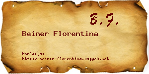 Beiner Florentina névjegykártya
